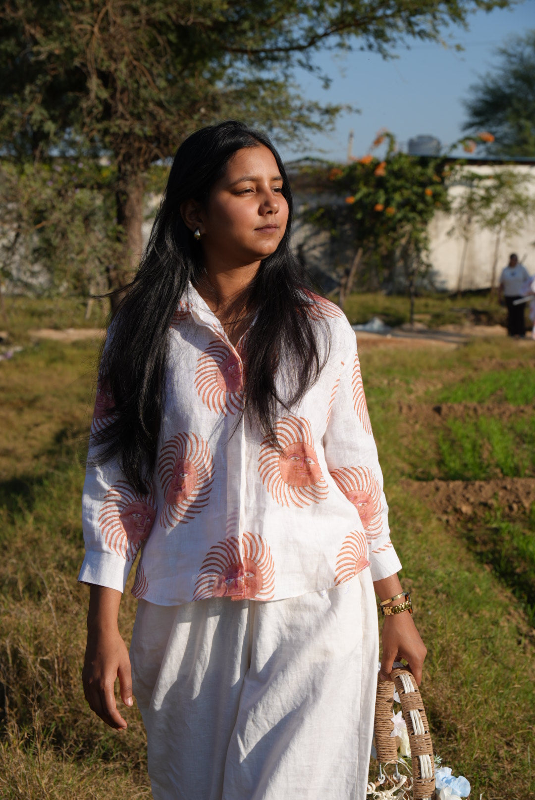 Surya Chakra Natural-Dyed Off White Shirt