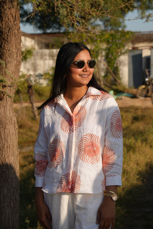 Surya Chakra Natural-Dyed Off White Shirt