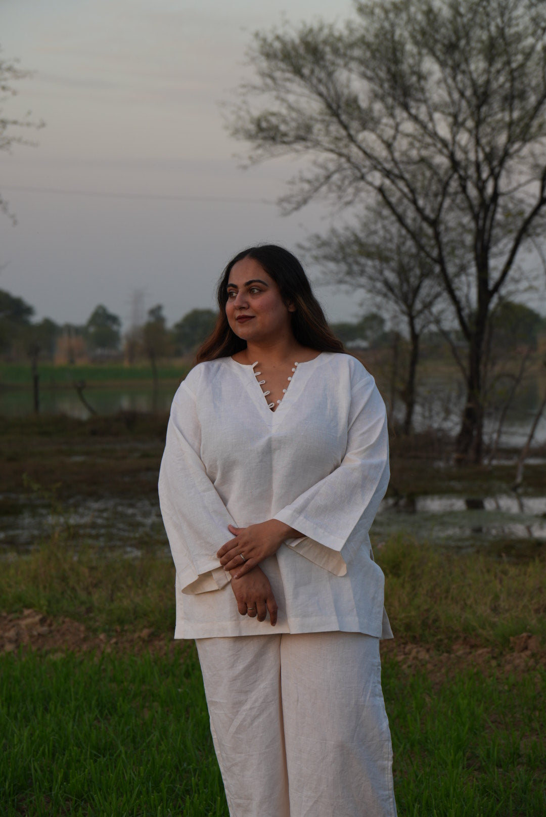 Pure Comfort Handwoven Off White Co-Ord Set